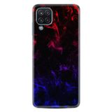 Kılıfland Samsung Galaxy M12 ile Uyumlu Silikon Kılıf, Desen, Exclusive Blue Red Fire