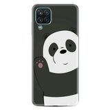 Kılıfland Samsung Galaxy M12 ile Uyumlu Silikon Kılıf, Desen Exclusive Hello Panda, Siyah