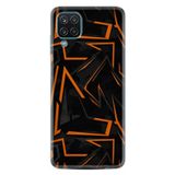 Kılıfland Samsung Galaxy M12 ile Uyumlu Silikon Kılıf, Desen Exclusive Zigzaglar, Siyah-Turuncu