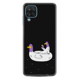 Kılıfland Samsung Galaxy M12 ile Uyumlu Silikon Kılıf, Desen, Keyifli Ördekler, Siyah