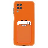 Kılıfland Samsung Galaxy M12 ile Uyumlu Silikon Kılıf, Kartvizitli, Desenli, Turuncu