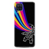Kılıfland Samsung Galaxy M12 ile Uyumlu Silikon Kılıf, Renkli Astronot Deseni, Siyah