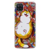 Kılıfland Samsung Galaxy M12 ile Uyumlu Silikon Kılıf, Tombul Kedi Desenli, Renkli