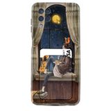 Kılıfland Samsung Galaxy M12 Uyumlu Kılıf, Kartvizitli Kartlıklı, Ananas Desenli, Silikon, Siyah