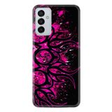 Kılıfland Samsung Galaxy M13 ile Uyumlu Silikon Kılıf, Desen Özel Seri, Mor Bıçak, Siyah