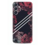 Kılıfland Samsung Galaxy M15 ile Uyumlu Silikon Kılıf, Çiçek Desen, Kırmızı