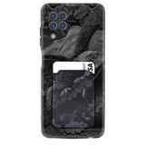 Kılıfland Samsung Galaxy M22 ile Uyumlu Kartvizitli Kartlıklı Desenli Silikon Kılıf, Dark Eagle, Siyah