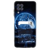 Kılıfland Samsung Galaxy M22 ile Uyumlu Kartvizitli Kartlıklı Desenli Silikon Kılıf, Mavi Gece