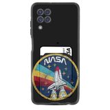 Kılıfland Samsung Galaxy M22 ile Uyumlu Kartvizitli Kartlıklı Desenli Silikon Kılıf, NASA, Siyah