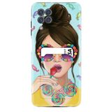Kılıfland Samsung Galaxy M22 ile Uyumlu Kartvizitli Kartlıklı Desenli Silikon Kılıf, Sugar and Woman, Siyah