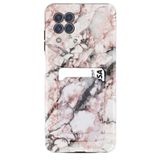 Kılıfland Samsung Galaxy M22 ile Uyumlu Kartvizitli Kartlıklı Marble Desenli Silikon Kılıf, Siyah