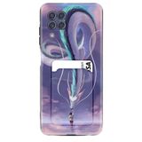 Kılıfland Samsung Galaxy M22 ile Uyumlu Kılıf, Kartlıklı, Desenli Silikon, Kız ve Ejderha, Siyah