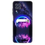 Kılıfland Samsung Galaxy M22 ile Uyumlu Kılıf, Kartvizitli Kartlıklı, Desenli Silikon, Siyah