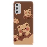 Kılıfland Samsung Galaxy M52 ile Uyumlu Kılıf, Boutique Baskılı, Bears Desenli, Kahverengi