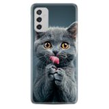 Kılıfland Samsung Galaxy M52 ile Uyumlu Kılıf, Boutique Baskılı, Komik Kedi Desenli