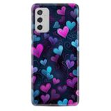 Kılıfland Samsung Galaxy M52 ile Uyumlu Kılıf, Boutique Baskılı, Mavi Kalp Desenli