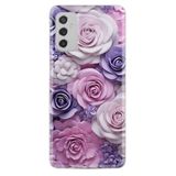 Kılıfland Samsung Galaxy M52 ile Uyumlu Kılıf, Boutique Baskılı, Mor Güller, Resimli