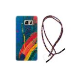 kilifland Samsung Galaxy Note 5 ile Uyumlu Kılıf Rasta Ipli Boyun Askılı Desenli Silikon Ressam Sulu Boya 1600