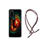 kilifland Samsung Galaxy S20 Fe ile Uyumlu Kılıf Rasta Ipli Boyun Askılı Desenli Silikon Boks Eldiveni 1763