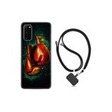 kilifland Samsung Galaxy S20 Fe ile Uyumlu Kılıf Silikon Desen Boyun Askılı Boks Eldiveni 1763
