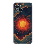 Kılıfland Samsung Galaxy S23 Pro Max ile Uyumlu Kılıf, Boutique Baskılı, Güneş Tasarımı, Koyu Mavi