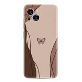 Kılıfland Samsung Galaxy S23 Pro Max ile Uyumlu Kılıf, Boutique Baskılı, Kahve Kelebek Desen