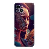 Kılıfland Samsung Galaxy S23 Pro Max ile Uyumlu Kılıf, Boutique Baskılı, Kelebek Kadın Deseni, Renk75