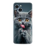 Kılıfland Samsung Galaxy S23 Pro Max ile Uyumlu Kılıf, Boutique Baskılı, Komik Kedi Desenli