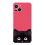 Kılıfland Samsung Galaxy S23 Pro Max ile Uyumlu Kılıf, Boutique Baskılı, Resimli Kedicik, Pembe-Siyah