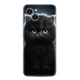 Kılıfland Samsung Galaxy S23 Pro Max ile Uyumlu Kılıf, Boutique Baskılı, Tombul Kedi Desenli, Siyah