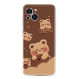 Kılıfland Samsung Galaxy S23 Pro Max Kılıf, Boutique Baskılı, Ayıcık Desenli, Kahverengi