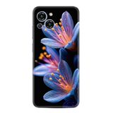 Kılıfland Samsung Galaxy S23 Pro Max Kılıf, Boutique Baskılı Çiçekler Desenli, Siyah