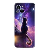 Kılıfland Samsung Galaxy S23 Pro Max Kılıf, Boutique Baskılı, Damdaki Kedi Tasarımı, Mor
