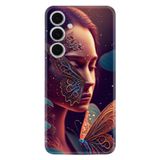 Kılıfland Samsung Galaxy S24 FE ile Uyumlu Kılıf, Boutique Baskılı, Kelebek Kadın Deseni, Renk75