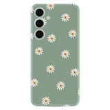 Kılıfland Samsung Galaxy S24 FE ile Uyumlu Kılıf, Boutique Baskılı, Yeşil Papatyalar Desenli