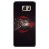 kilifland Samsung Galaxy S7 Edge ile Uyumlu Kılıf Desenli Silikon Güzel ile Uyumlu Kılıf Kurt Ve Ay Yıldız 1403