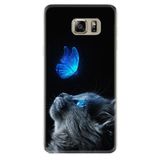 kilifland Samsung Galaxy S7 Edge ile Uyumlu Kılıf Resimli Desenli Silikon Güzel Seri Butterfly Cat 1891