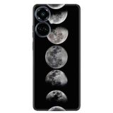 Kılıfland Tecno Camon 19 Pro ile Uyumlu Kılıf, Resimli Desenli Baskılı Silikon, Ay Evreleri, Siyah