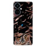Kılıfland Tecno Camon 19 Pro ile Uyumlu Kılıf, Resimli Desenli Baskılı Silikon, Baykuş Motifli, Siyah