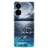 Kılıfland Tecno Camon 19 Pro ile Uyumlu Kılıf, Resimli Desenli Baskılı Silikon, Great Moon, Mavi