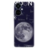 Kılıfland Tecno Camon 19 Pro ile Uyumlu Kılıf, Resimli Desenli Baskılı Silikon, Moon Info, Lacivert