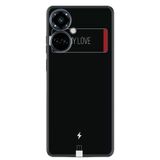 Kılıfland Tecno Camon 19 Pro ile Uyumlu Kılıf, Resimli Desenli Baskılı Silikon, My Love, Siyah