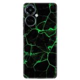 Kılıfland Tecno Camon 19 Pro ile Uyumlu Kılıf, Resimli Desenli Baskılı Silikon, Yeşil Şerit Mermer