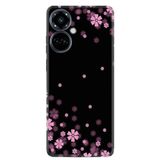Kılıfland Tecno Camon 19 Pro ile Uyumlu Kılıf, Silikon, Çiçek Desenli, Siyah