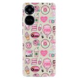 Kılıfland Tecno Camon 19 Pro ile Uyumlu Kılıf, Silikon, Desenli Baskılı, Donut Flamingo, Pembe