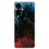 Kılıfland Tecno Camon 19 Pro ile Uyumlu Kılıf, Silikon, Resimli Desenli Baskılı, Red Blue Black Abstact