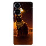 Kılıfland Tecno Camon 19 Pro ile Uyumlu Kraliçe Kedi Desenli Silikon Kılıf, Platinium Series