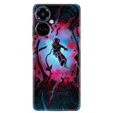 Kılıfland Tecno Camon 19 Pro ile Uyumlu Silikon Kılıf, Astronot Attack Desen, Renkli