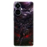 Kılıfland Tecno Camon 19 Pro ile Uyumlu Silikon Kılıf, Desen Özel Seri Dark Deer, Siyah