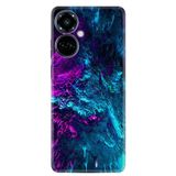 Kılıfland Tecno Camon 19 Pro ile Uyumlu Silikon Kılıf, Desen Özel Seri Explosive, Mavi-Mor